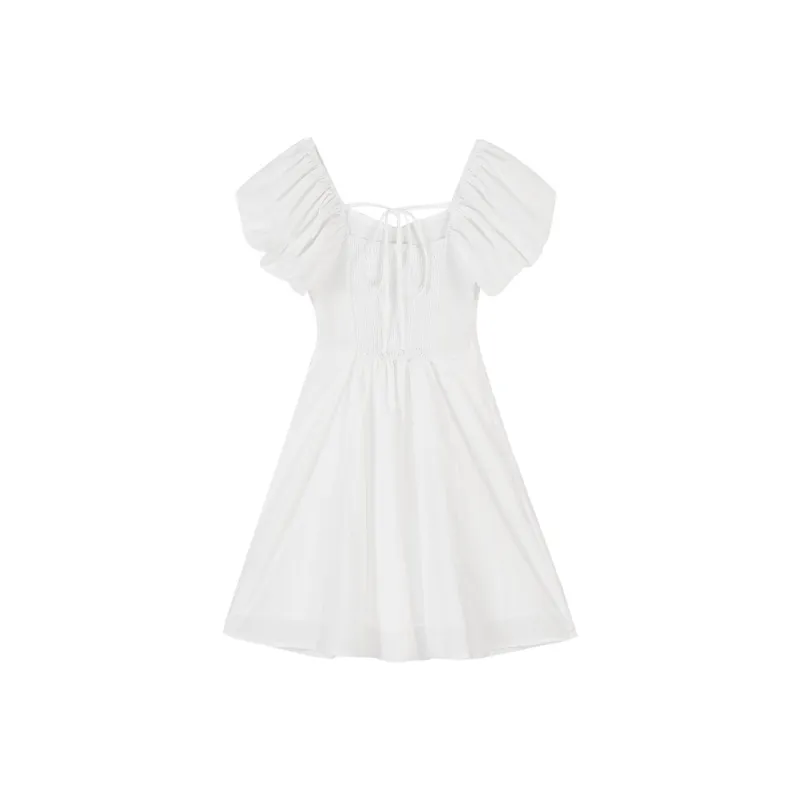 CIVICERA Short Sleeved Dress Women's White-1