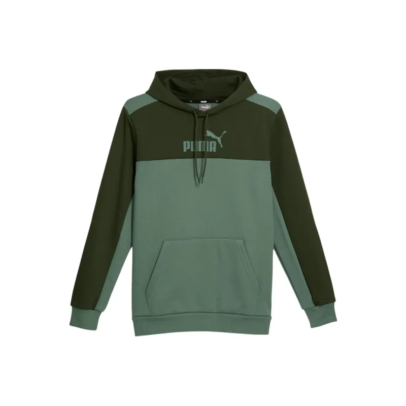 PUMA Essentials Color Block Men's Hoodie Sweatshirt Men's Green-0