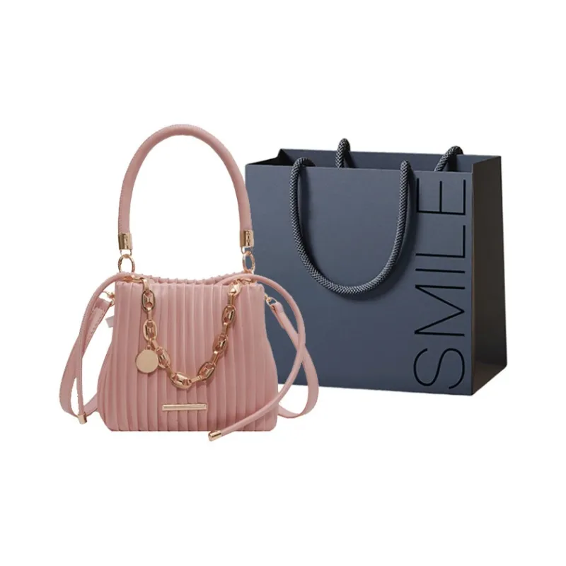 SWIMADE PU Shoulder Bag, Crossbody Bag, Handbag Regular Women's Ecru/Black/Pink-0
