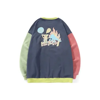 Bt Crew Neck Loose Fit Mock Two Piece Sweatshirt Unisex