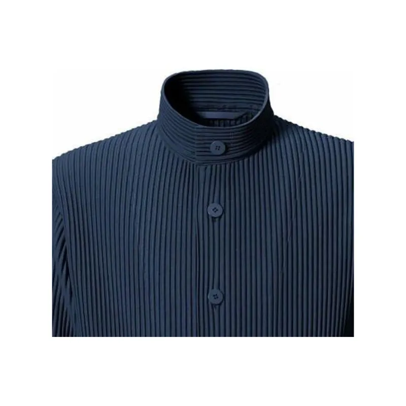 Homme Plissé Issey Miyake Shirts Men Marine Blue-1