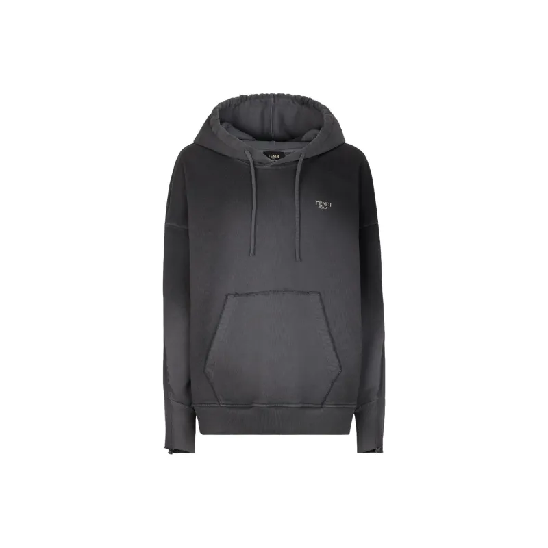 FENDI Logo lettering Cotton Hoodie-0