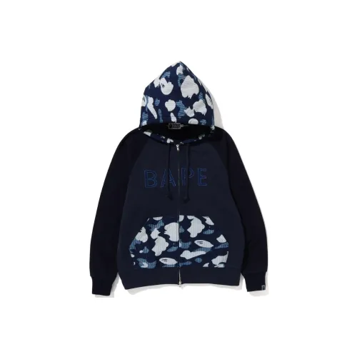 A BATHING APE Sashiko Camo Relaxed Fit Zip Hoodie