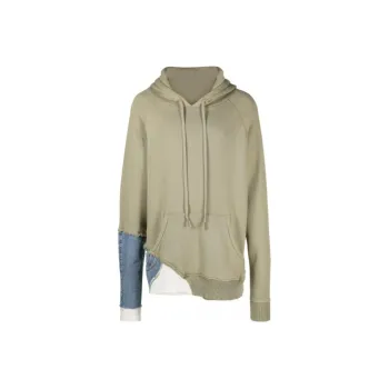 GREG LAUREN Layered Drawstring Jersey Hoodie