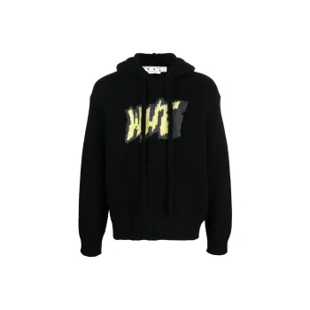 OFF WHITE Intarsia logo Wool blend Hoodie