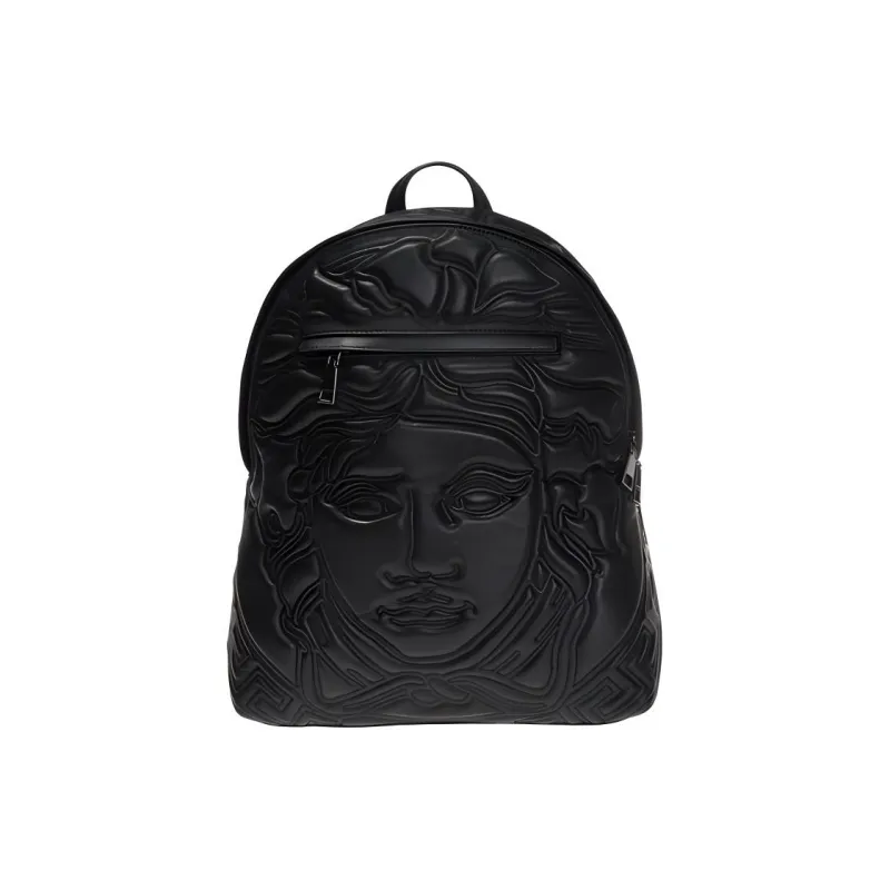 VERSACE VERSACE Leather Backpack Regular Men's Black-0