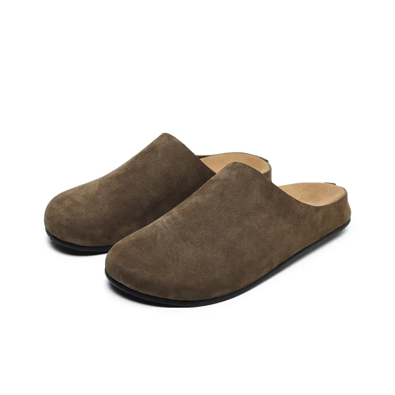 Angelmi Slip Resistant Abrasion Resistant Quiet Wrap toe Slippers Unisex Umber-1