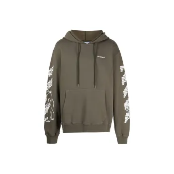 OFF WHITE Bricks Print Drop Shoulder Hoodie