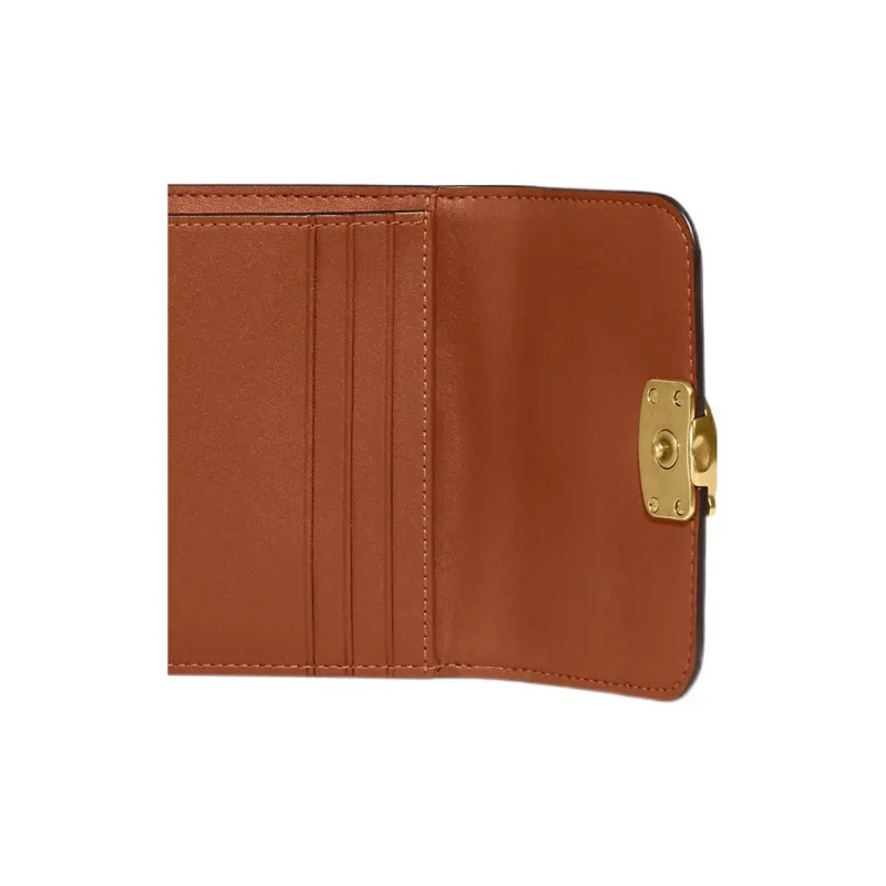 COACH Bandit Calfskin Card Holder Wallet Women's Red-3
