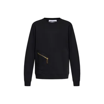 MOSCHINO Zip Pocket Crewneck Sweatshirt