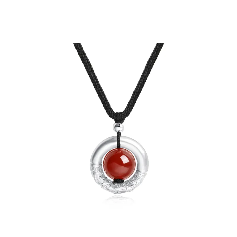 Lao Feng Xiang Agate Jade Necklaces Unisex-0