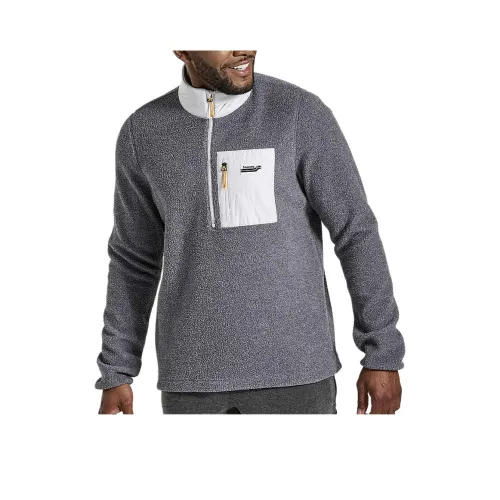Saucony Rested Sherpa 1/4 Zip Sweatshirt Men's Black