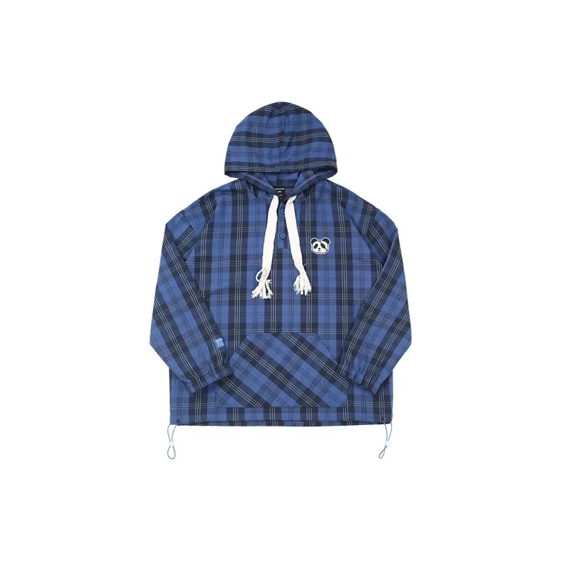 WAYNEXZAVIER Hooded Loose Fit Sweatshirt Men's Blue-0