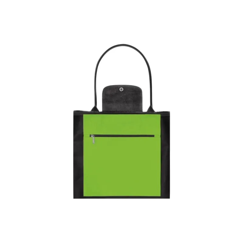 LONGCHAMP Le Pliage Collection Cow Leather Trim Tote Bag Shopping Bag Handbag Shoulder Bag Women's Grass Green-4