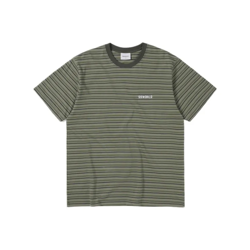 Thisisneverthat FW24 '09World Striped Tee T Shirt Unisex Khaki-0