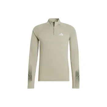 Adidas Gym+AEROREADY BRANDLOVE 1/4 ZIP SHIRT T Shirt Men Olive Green