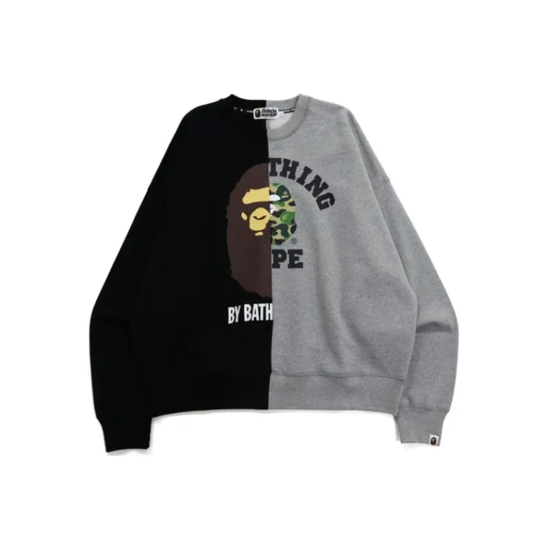 A BATHING APE College & By Bathing Loose Fit Crewneck-0