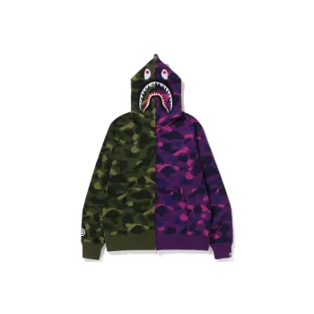 A BATHING APE Color Camo Shark Full Zip Hoodie FW22