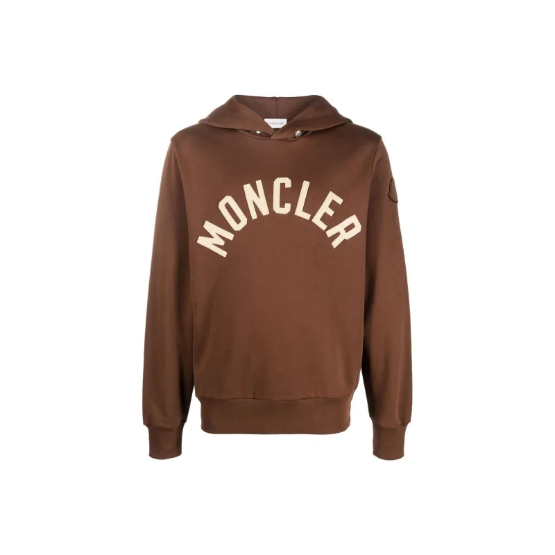 Moncler Curved Logo Plush Cotton Hoodie-0