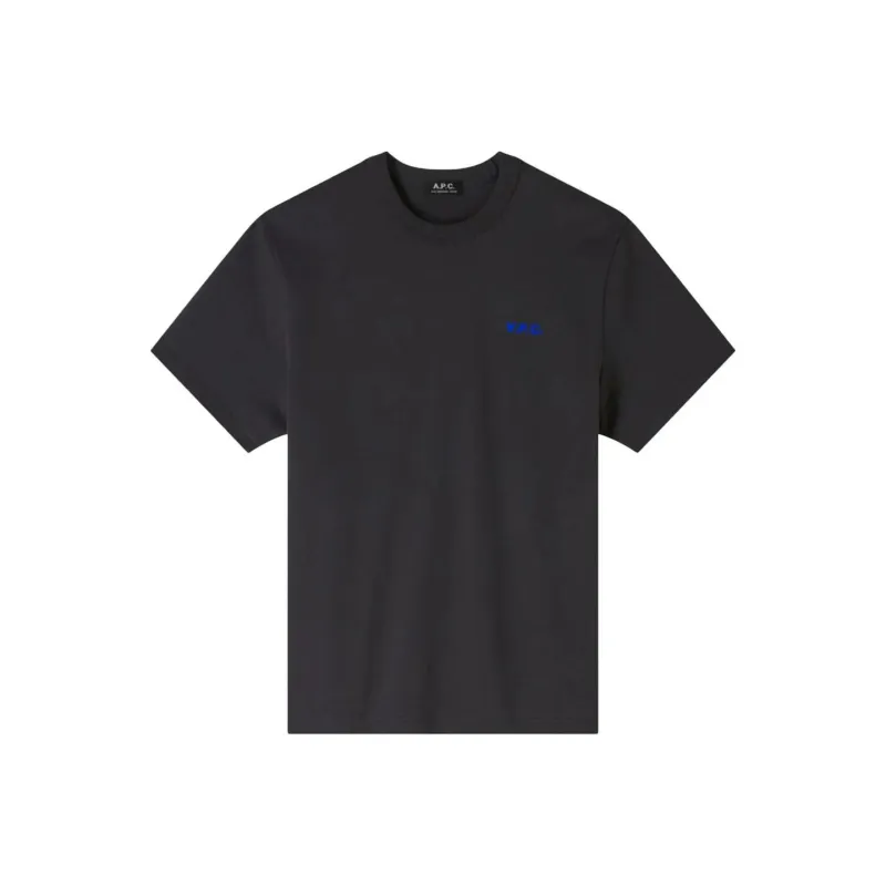 A.P.C . Flocked Logo Crewneck T Shirt-0