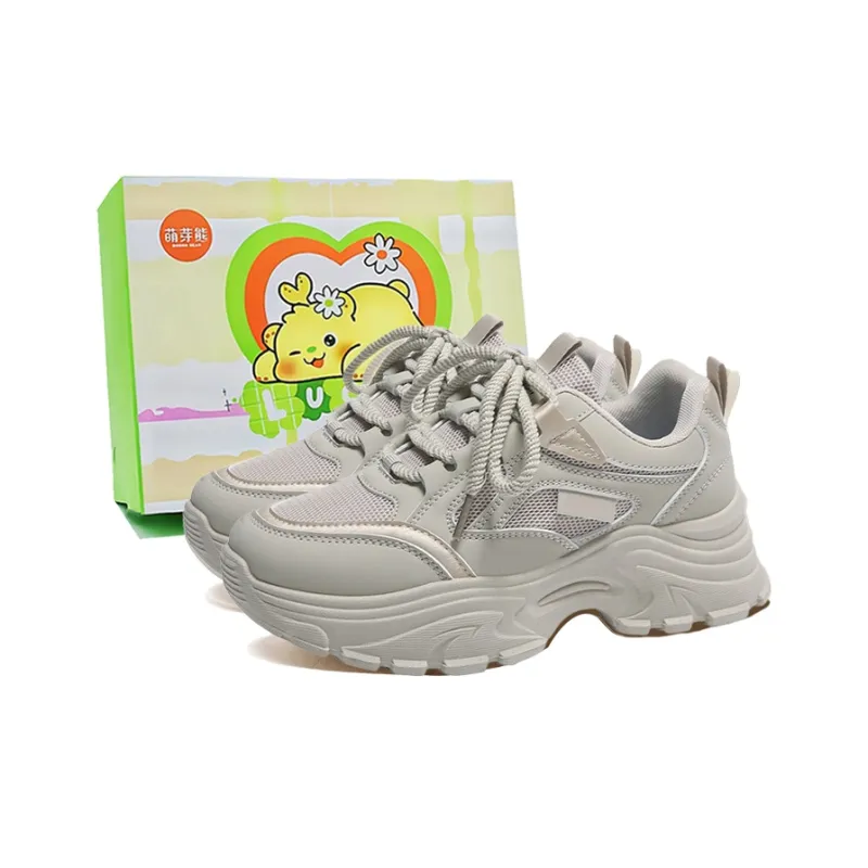 Budding Bear Anti-Slip Wear-Resistant Breathable Height Increasing Lightweight Low-Top Chunky Sneakers Women's Box-6