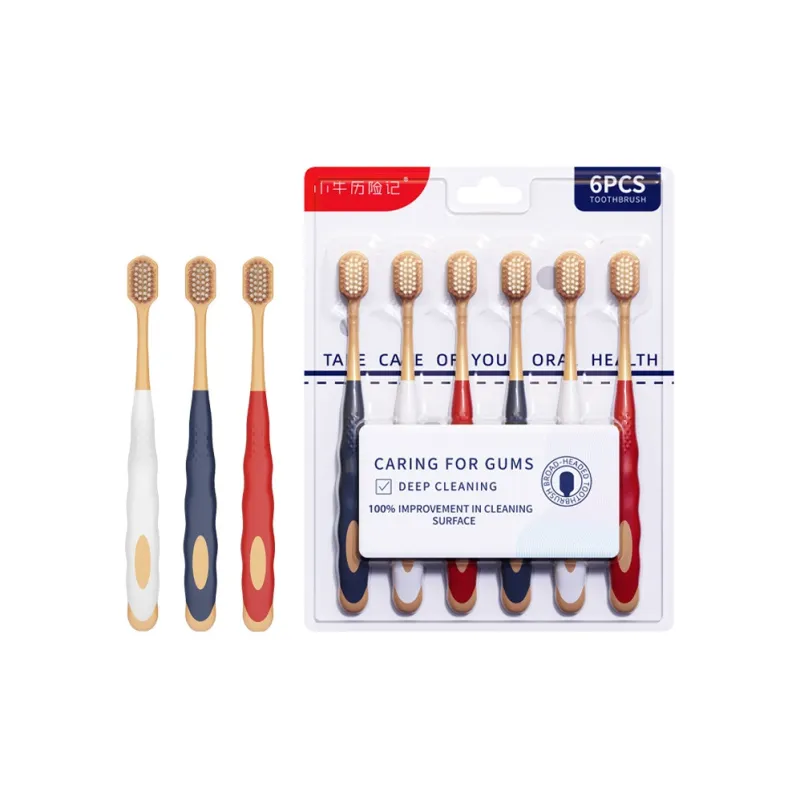 XIAONIULIXIANJI Supermarket Same Style Adults Toothbrush Soft Bristles Home Use 6 Pcs Set Couple Toothbrush Wide Head-0