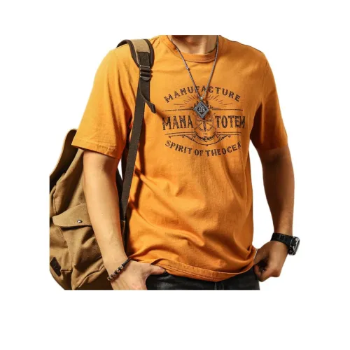 Seasonal Words T-Shirt Men's Ginger Yellow