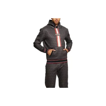 GUESS Rolph Signature Cube Hoodie Sweatshirt Men's Brown