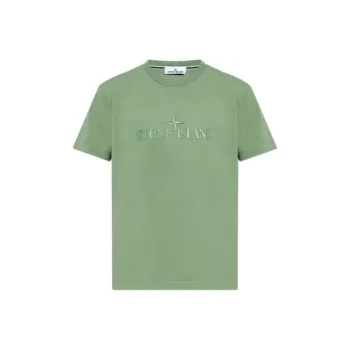 STONE ISLAND Logo Printed Crewneck T Shirt