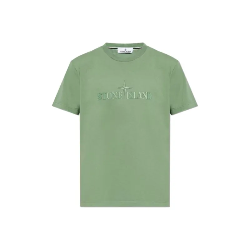 STONE ISLAND Logo Printed Crewneck T Shirt-0