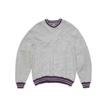Acne Studios Micro Face Logo Patch V Neck Sweater