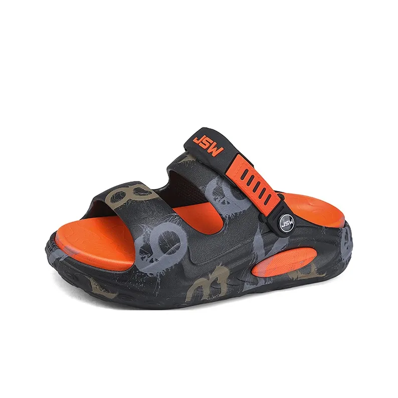 JEANSWEST The Unique Graffiti Niche Design Sense Of The National Tide Beach Sandals Men's-2