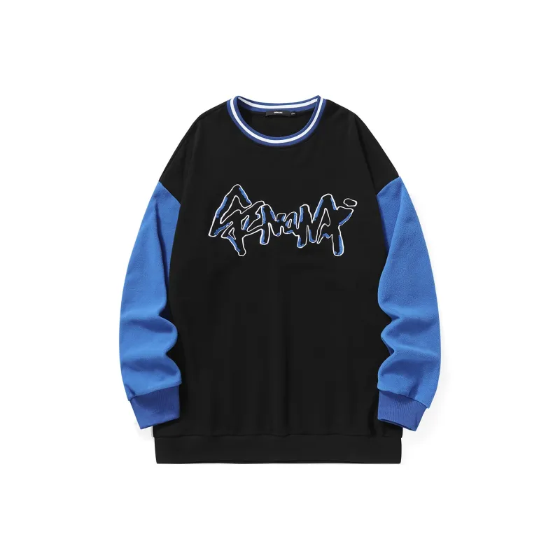 GENANX Sweatshirts Unisex Black Blue-0