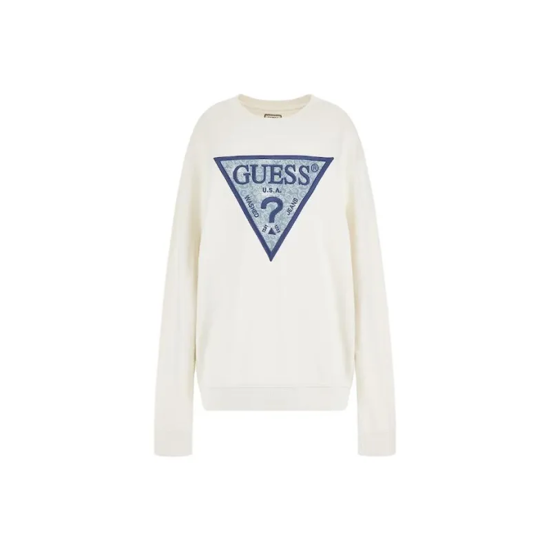 GUESS Eco Triangle Crewneck Sweatshirt Sweatshirt Men's Beige-0