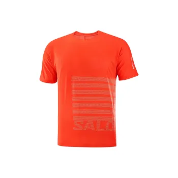 SALOMON SENSE AEROGRAPHIC T Shirt Men's Cherry Tomato/Rainy Day