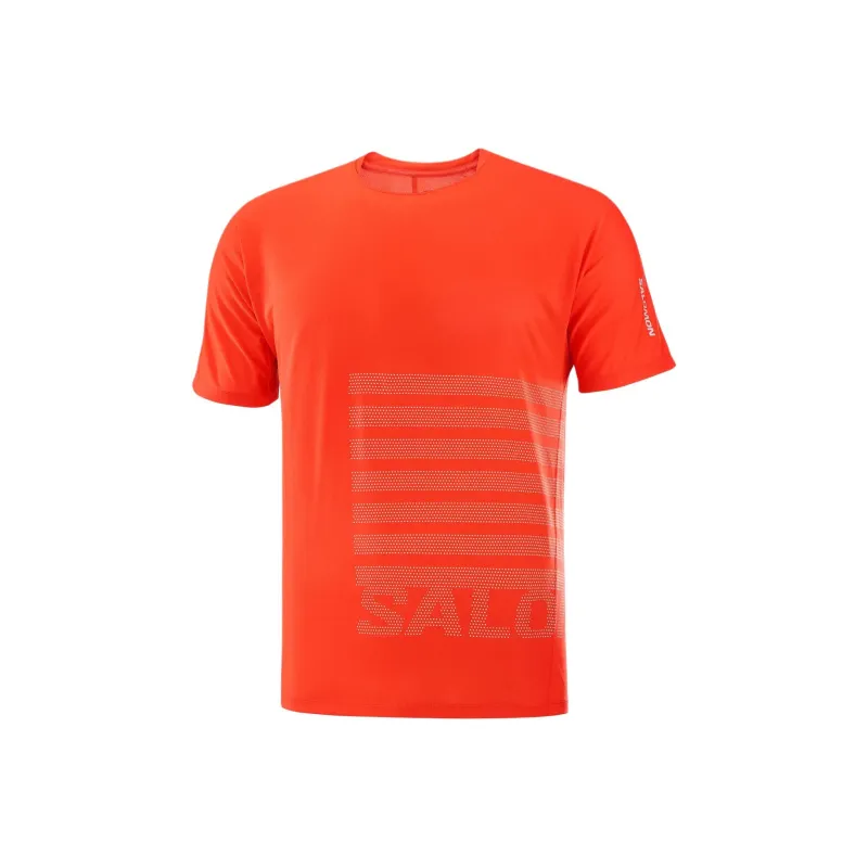 SALOMON SENSE AEROGRAPHIC T Shirt Men's Cherry Tomato/Rainy Day-0