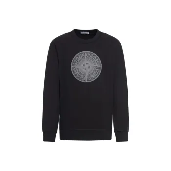 STONE ISLAND Logo Embroidered Crewneck Sweatshirt