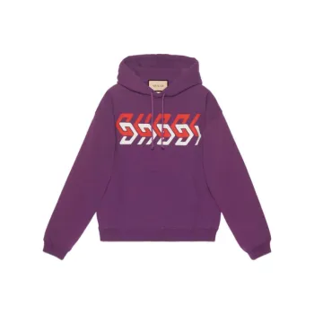 GUCCI Mirror Logo Print Hoodie