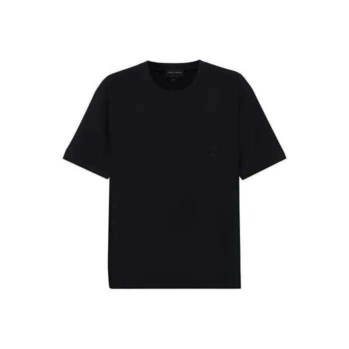 EMPORIO ARMANI Stretch Viscose Jersey Jumper With Crew Neck And Short Sleeves-0