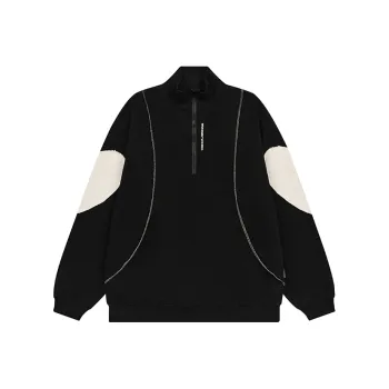 RUNNINWHEEL Stand Collar Loose Fit Regular Sweatshirt Unisex