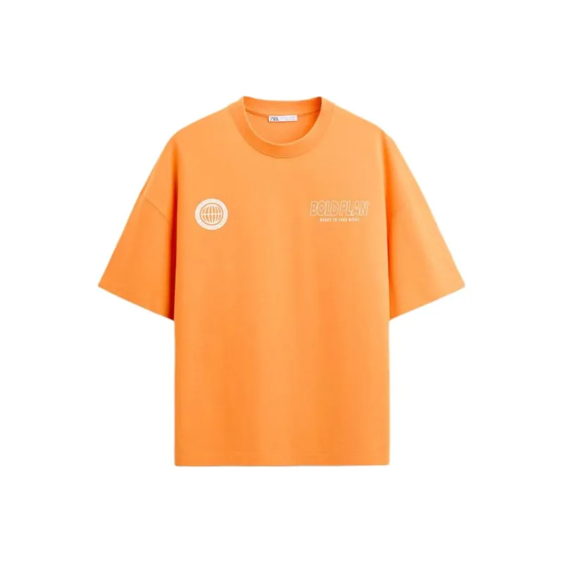 ZARA T-Shirts Men Orange-0