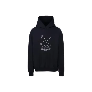 Maison Margiela Logo Printed Long Sleeved Hoodie