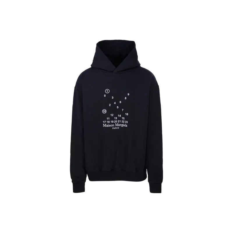 Maison Margiela Logo Printed Long Sleeved Hoodie-0
