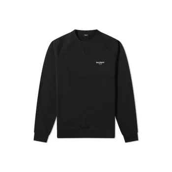 BALMAIN Logo Printed Ribbed Hem Sweatshirt