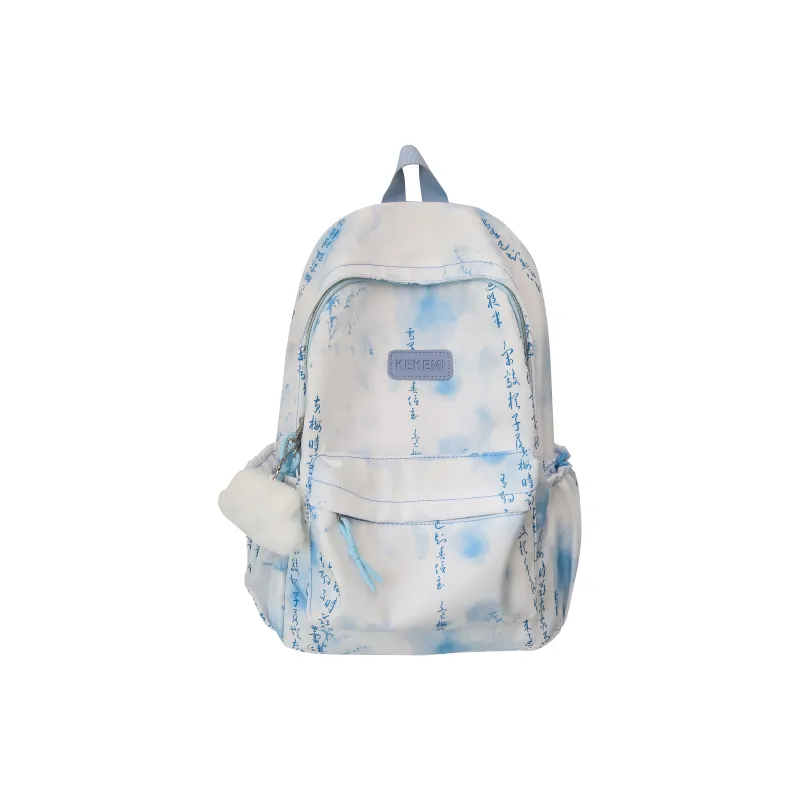 LUVISTRUE Nylon Backpack Regular Unisex Gray/Pink/Fruit Green/Blue/Cyan Green-15
