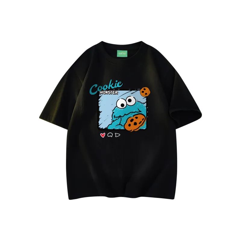 SESAME STREET [Cookie Monster Collection] Short Sleeved T Shirts Unisex-0