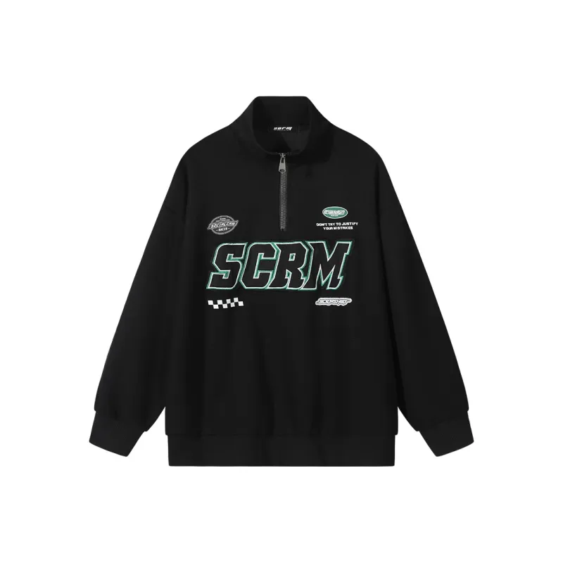SCRM Half Turtleneck Loose Fit Sweatshirt Unisex-0