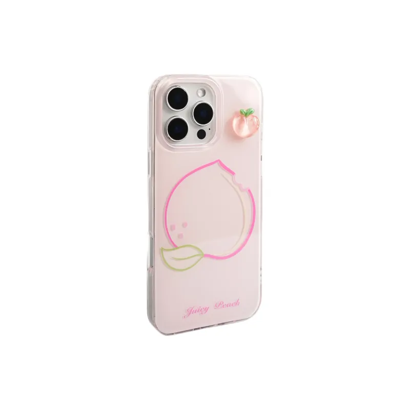 Wei Xin Acrylic Material Line Apple Peach Lemon Phone Cases Compatible With IPhone 16/15 Pro Max/Apple 13/14 Pro/Max-5