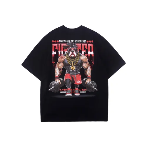 Muscle Dog T Shirts Men Black