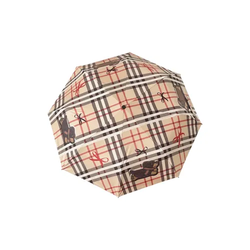Womi Classic Plaid Puppy Cartoon Men's And Women's Sunny And Rainy Dual Use Folding Umbrella